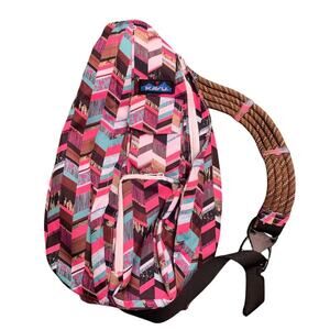 Kavu Large Rope Sling Bag Crossbody Geo Print ‎ Multi color NWOT